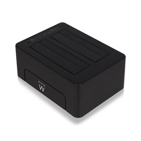 Dock Station Dual Ewent EW7014 Dual 2.5"-3.5" USB 3.1 ABS Preto