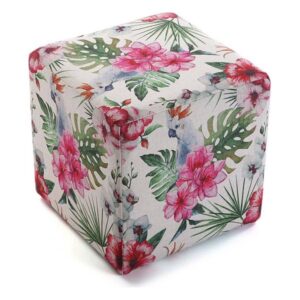 Banqueta Flores Poliéster (35 x 35 x 35 cm)