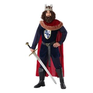 Fantasia para Adultos 113893 Rei medieval Azul marinho Vermelho