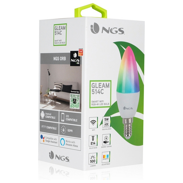Lâmpada Inteligente NGS Gleam514C RGB LED E14 5W - Image 2