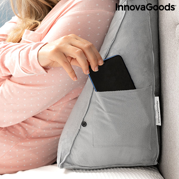 Almofada de Leitura Triangular com Suporte para a Cabeça Multiposições e Bolso Lateral Wedlow InnovaGoods - Image 3