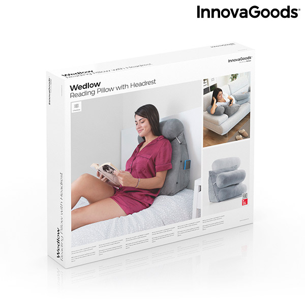Almofada de Leitura Triangular com Suporte para a Cabeça Multiposições e Bolso Lateral Wedlow InnovaGoods - Image 2