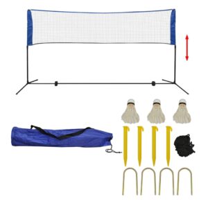 Conjunto rede de badminton com volantes 300 x 155 cm