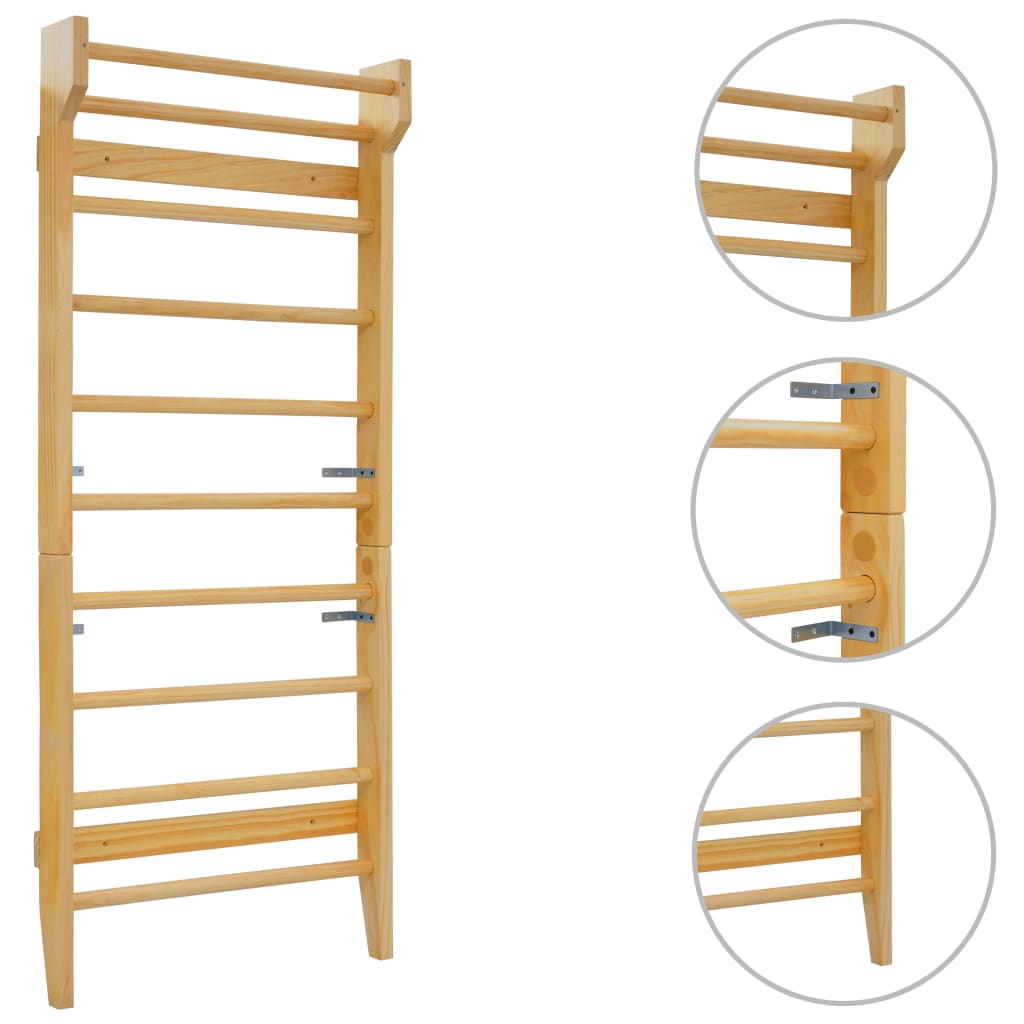 Barra de parede/espaldar 80×15,8×195 cm madeira