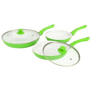 5 pcs conjunto frigideiras em alumínio verde