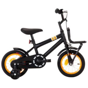 Bicicleta criança c plataforma frontal roda 12″ preto/laranja